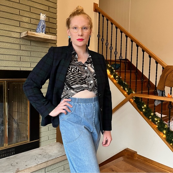 ☘️ 3/30- Talbots Tartan Plaid Wool Blazer - Picture 3 of 8